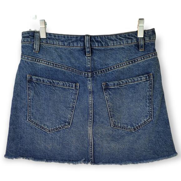 We The Free Zip It Up Denim Mini Skirt In Blue Size 27 BOHO - Picture 4 of 8